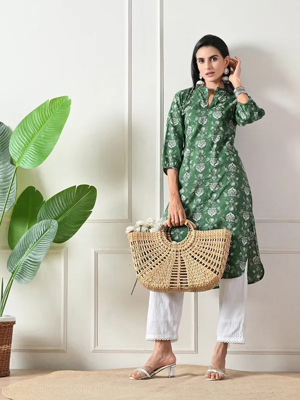 Green_Hand_Block_Print_Floral_Kurta