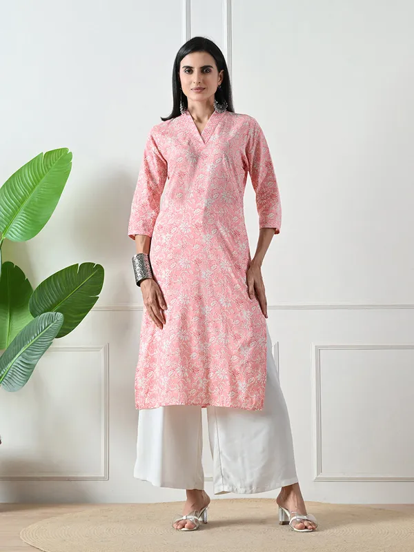 Pink_Block_Print_Straight_Cotton_Kurta