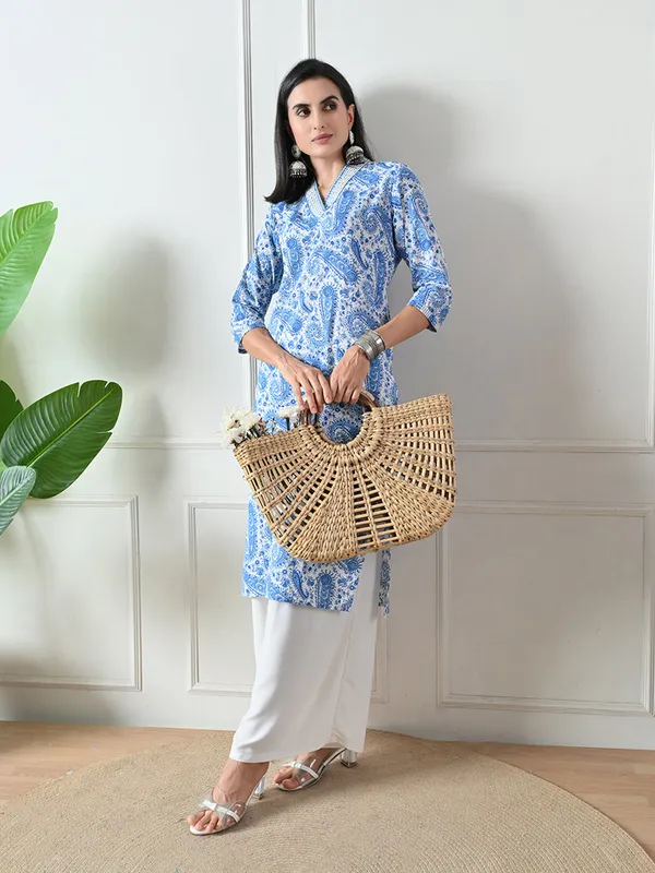 Blue_Printed_Cotton_Straight_Kurta
