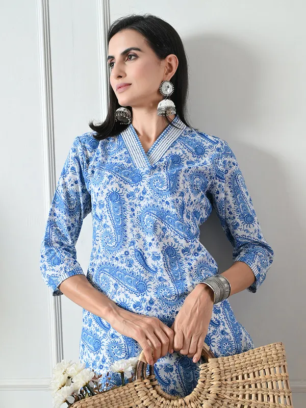 Blue_Printed_Cotton_Straight_Kurta