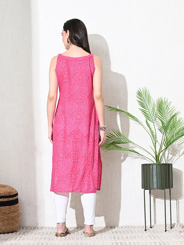 Magenta_Bandhani_Print_Jaipuri_Kurta