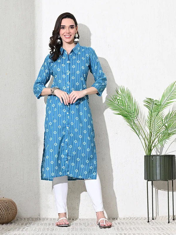 Blue_Block_Print_Cotton_Kurta