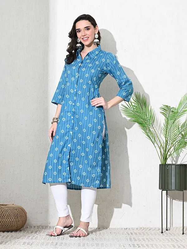 Blue_Block_Print_Cotton_Kurta
