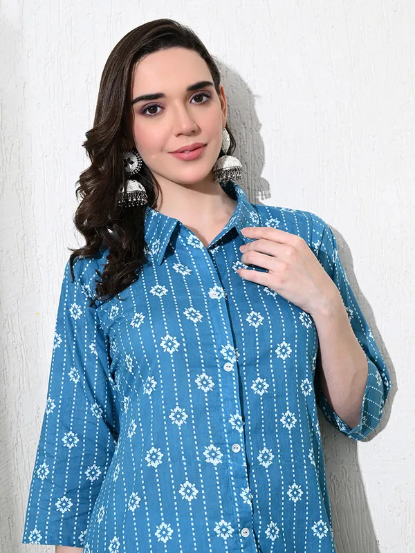 Blue_Block_Print_Cotton_Kurta