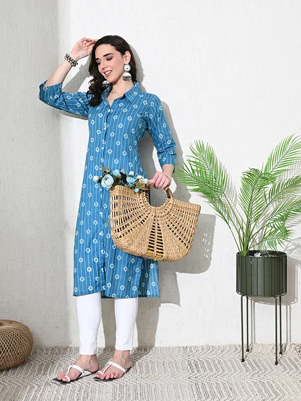 Blue_Block_Print_Cotton_Kurta