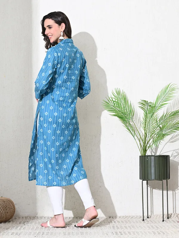 Blue_Block_Print_Cotton_Kurta