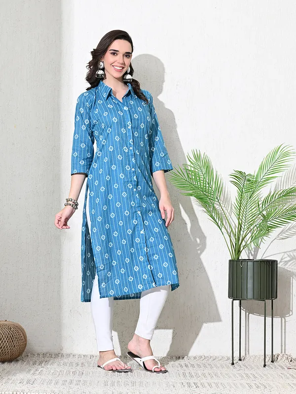 Blue_Block_Print_Cotton_Kurta