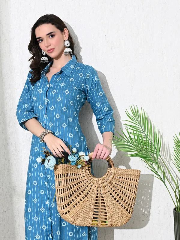 Blue_Block_Print_Cotton_Kurta