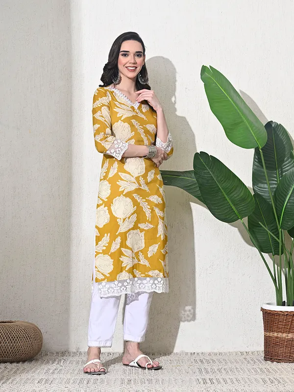 Yellow_Leheriya_Print_Cotton_Kurta