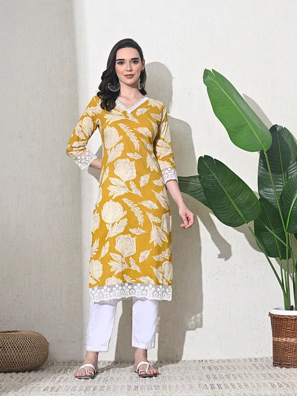 Yellow_Leheriya_Print_Cotton_Kurta