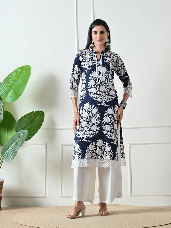 Deep_Blue_Printed_Lace_Details_Kurta
