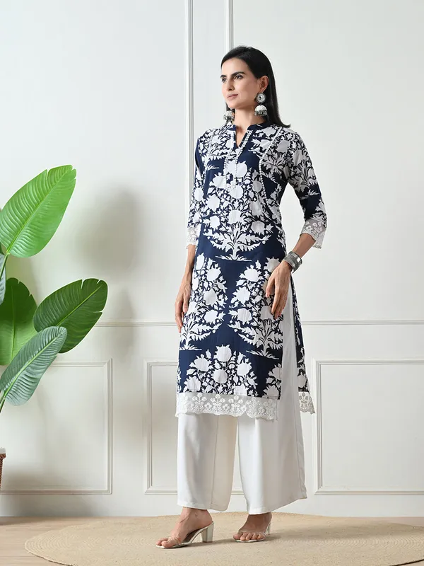 Deep_Blue_Printed_Lace_Details_Kurta