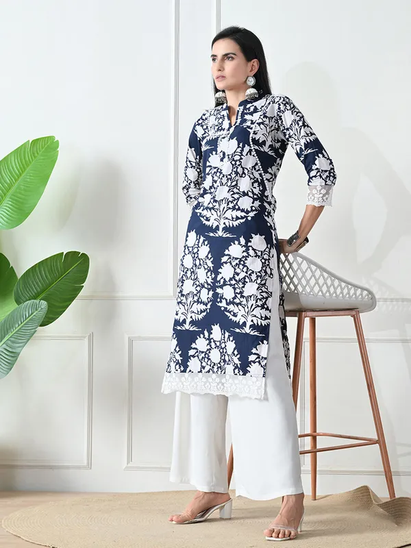 Deep_Blue_Printed_Lace_Details_Kurta