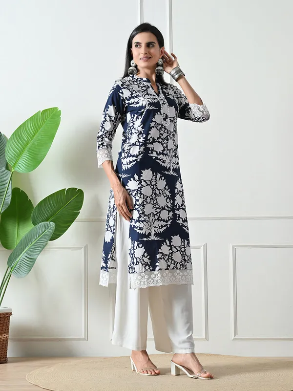 Deep_Blue_Printed_Lace_Details_Kurta