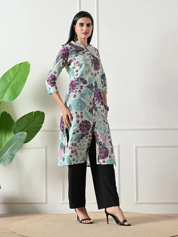 Light_Green_Floral_Printed_Kurta