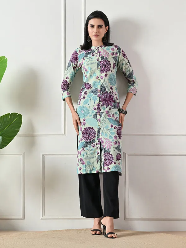 Light_Green_Floral_Printed_Kurta