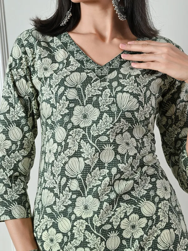 Dark_Green_Block_Print_Kurta