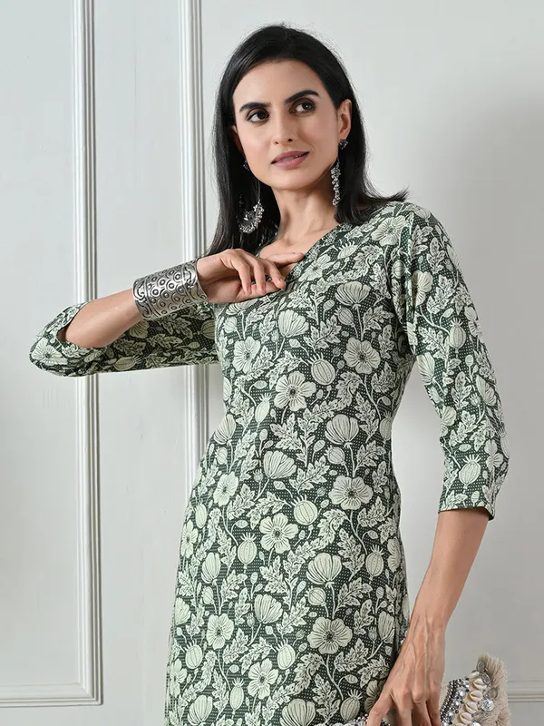 Dark_Green_Block_Print_Kurta
