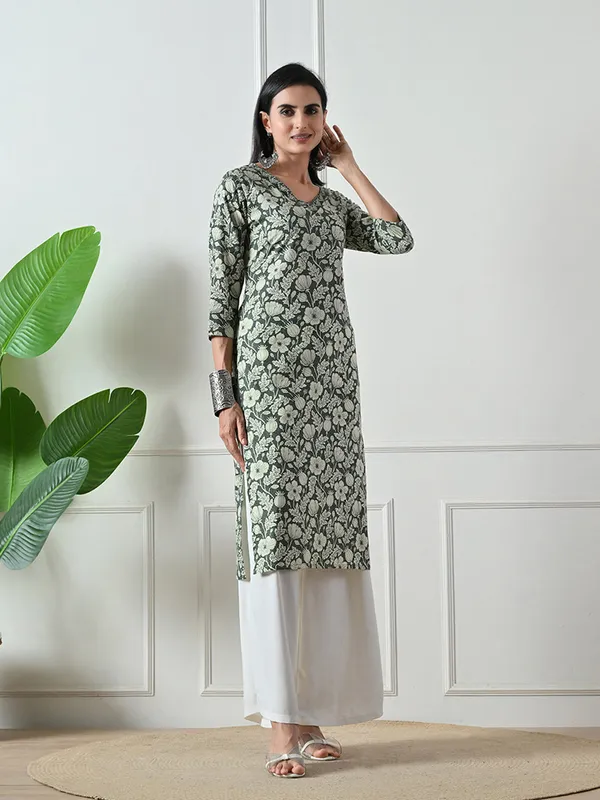 Dark_Green_Block_Print_Kurta