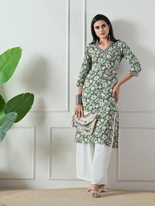 Dark_Green_Block_Print_Kurta