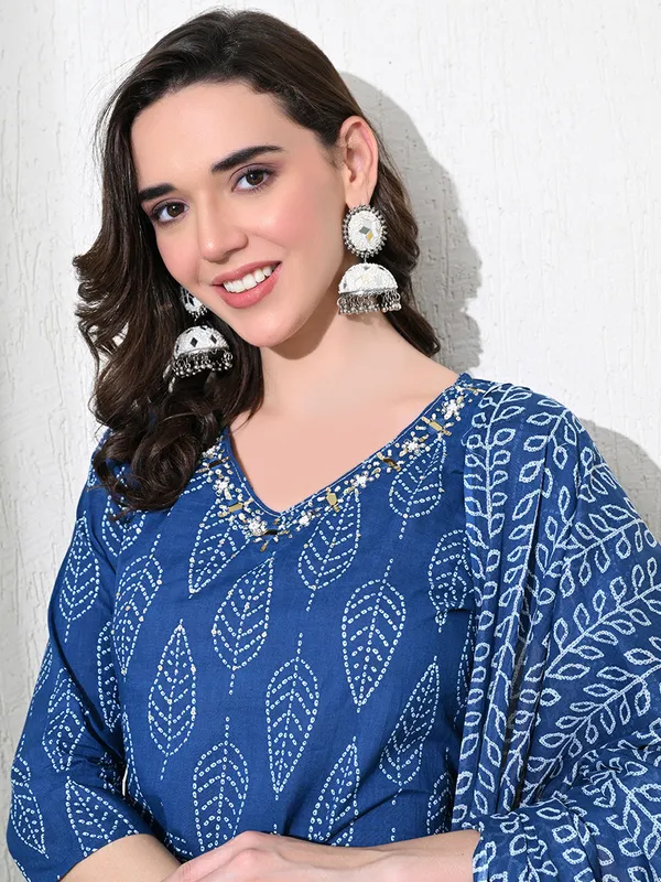 Blue_Jaipuri_Print_Sequins_Work_Kurta_set