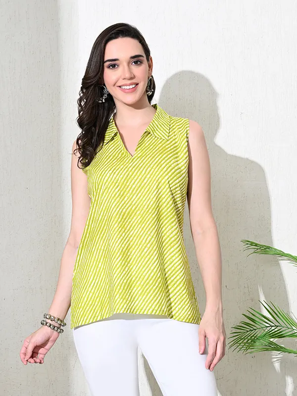 Green_Leheriya_Print_Cotton_Kurti