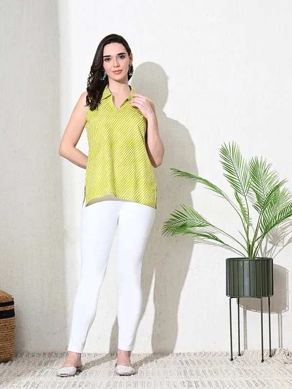 Green_Leheriya_Print_Cotton_Kurti