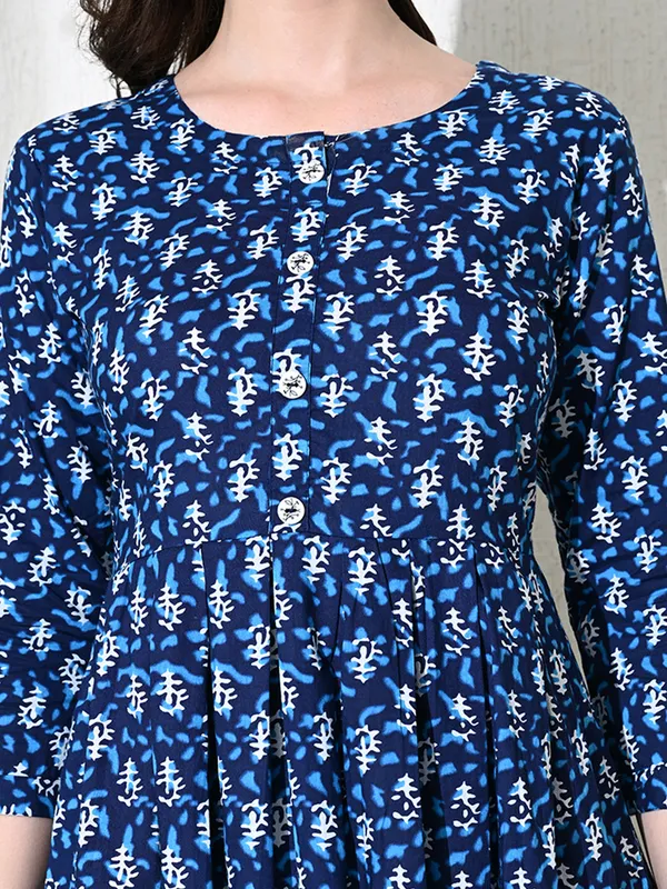 Indigo_Block_Print_Cotton_Flared_Top