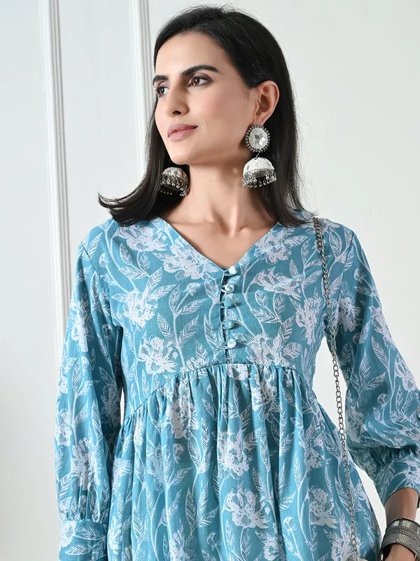 Light_Blue_printed_Flared_Top
