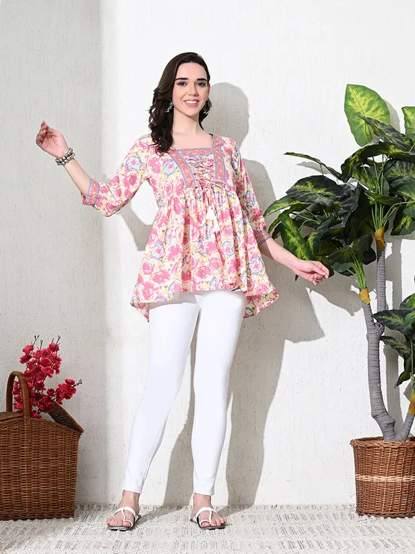 Pink_Floral_Printed_Empire_Top