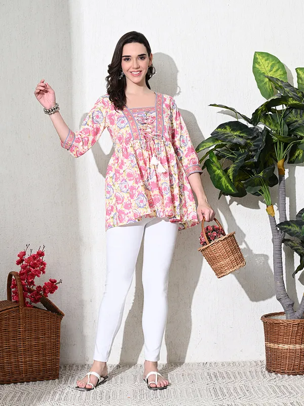 Pink_Floral_Printed_Empire_Top