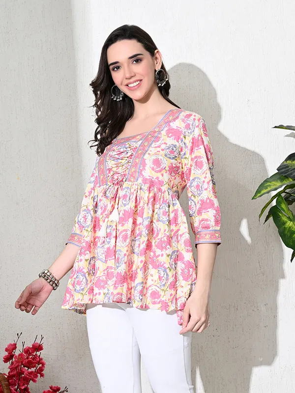 Pink_Floral_Printed_Empire_Top
