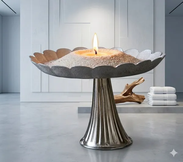 Aura_Sand_Wax_Candle_with_Fluted_Pedestal_Stand