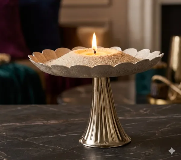 Aura_Sand_Wax_Candle_with_Fluted_Pedestal_Stand