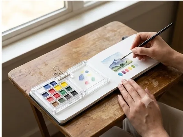 Mini_Portable_Travel_Tempera_Color_Set_–_Acrylic_Palette_&_Sketchbook_Kit