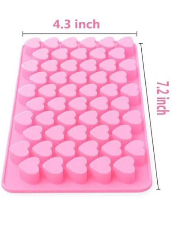 Pink_Silicone_Small_Heart_55_Cavity_Mould_Fondant_Chocolate_Resin_Clay_Candle_Mould_Diy_Kitchen_Baking_(Approx-_2-3_Gm)_(Heart)_7.2L_X_4.3W_Inches
