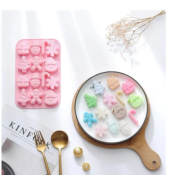 Pink_1Pc_14_Cavity_Silicone_Christmas_Chocolate_Mould_14-Cavity_Santa_Claus_Snowman_Gingerbread_Snowflake_Christmas_For_Baking_Holiday_Chocolate,_Candy,_Gummy_And_Candle_Topping_Candy_Molds