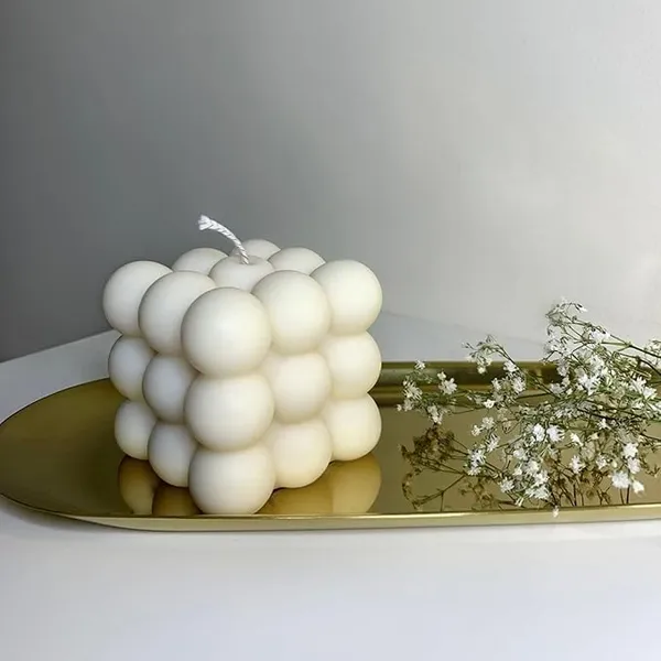 White_Bubble_Design_Scented_Candle_For_Home_Decor_&_Relaxing_Your_Mind
