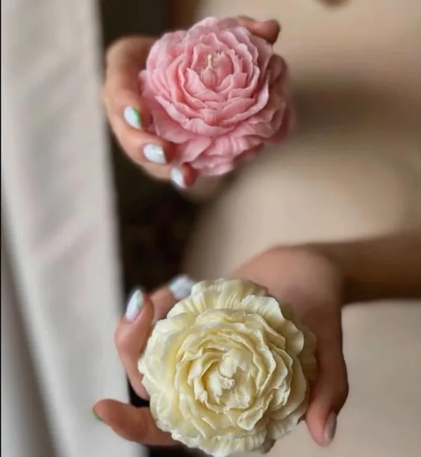 White_&_Pink_Wax_Peony_Flower_Scented_Candles_Blend_Of_Natural_Fragrances_Long-Lasting_Aroma_Perfect_For_Home_Decor_&_Festivals_Gifting_(Beautiful_Shades_Of)_(Pack_Of_2)