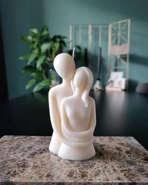 White_Scented_Couple_Candles_(Pack_Of_2),_100%_Soy_Wax,_For_Valentine'S_Day_&_Romantic_Occasions_|_115_Gram