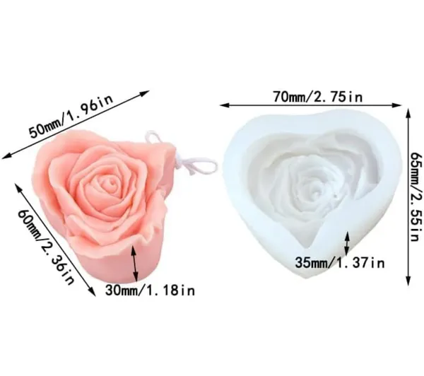 White_3D_Rose_Heart_Silicone_Mould,_70Mm_X_65Mm,_Candle_Making,_Soap_And_Craft_Mould