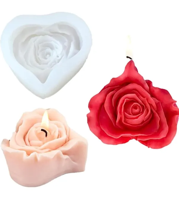 White_3D_Rose_Heart_Silicone_Mould,_70Mm_X_65Mm,_Candle_Making,_Soap_And_Craft_Mould
