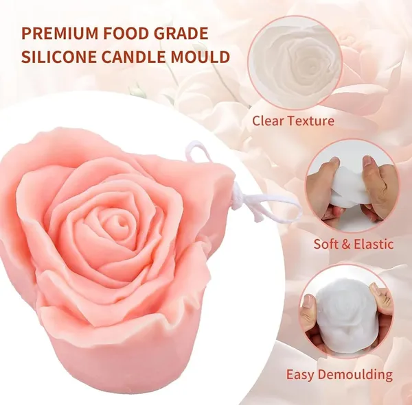 White_3D_Rose_Heart_Silicone_Mould,_70Mm_X_65Mm,_Candle_Making,_Soap_And_Craft_Mould