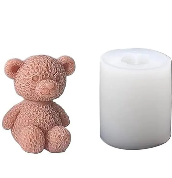White_3D_Silicone_Teddy_Bear_Candle_Mold,_Small_Size,_Cup_Edge_Hanging_Design,_(4.5X3.9X2.7Cm)