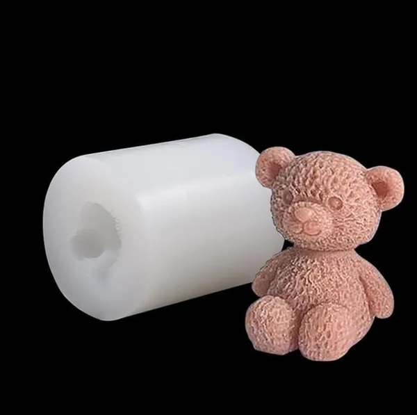 White_3D_Silicone_Teddy_Bear_Candle_Mold,_Small_Size,_Cup_Edge_Hanging_Design,_(4.5X3.9X2.7Cm)