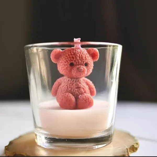 White_3D_Silicone_Teddy_Bear_Candle_Mold,_Small_Size,_Cup_Edge_Hanging_Design,_(4.5X3.9X2.7Cm)