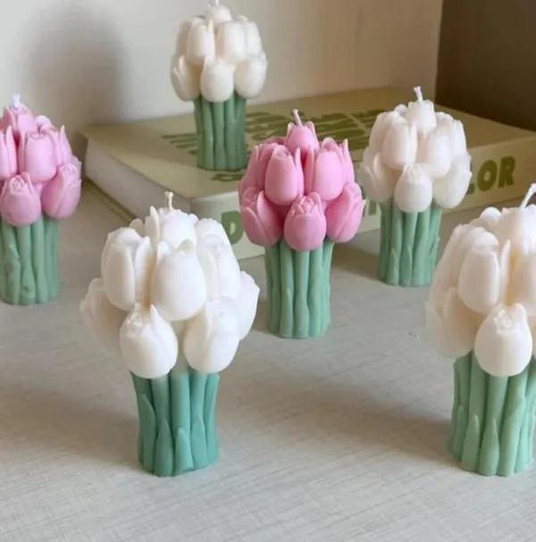 Pink_&_white_(two)_Handcrafted_Decorative_Tulip_Bouquet_Candles,_Tulip_Bouquet_Soy_Wax_Candle,_Hand-Poured,_Candle_For_Home_Decor_And_Gifting,_95_Gm_(Pack_Of_2)