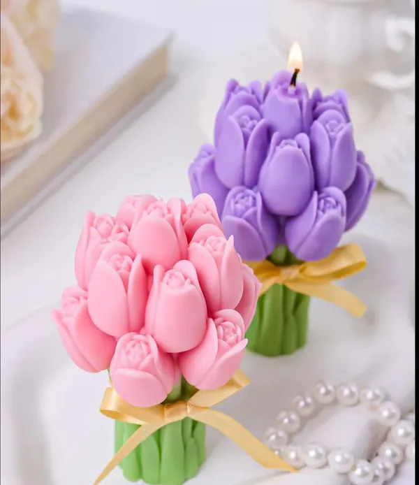Pink_&_white_(two)_Handcrafted_Decorative_Tulip_Bouquet_Candles,_Tulip_Bouquet_Soy_Wax_Candle,_Hand-Poured,_Candle_For_Home_Decor_And_Gifting,_95_Gm_(Pack_Of_2)