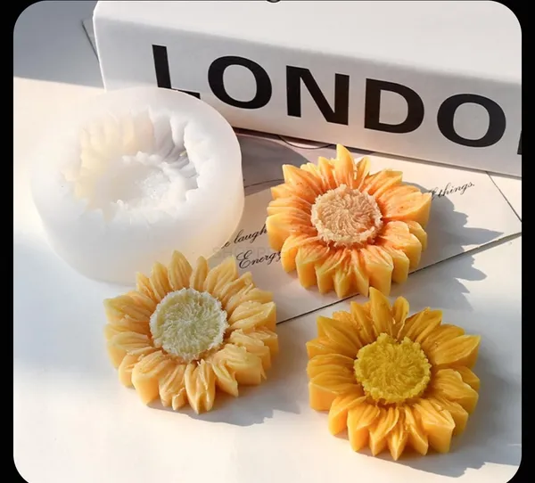 PEAKNOCK_Sunflower_Candle_Making_Kit_with_250g_Soy_Wax_Cubes,_Sunflower_Silicone_Mould,_3_inch_Cotton_Wicks_10-12_Brown_and_Yellow_Color_Dyes
