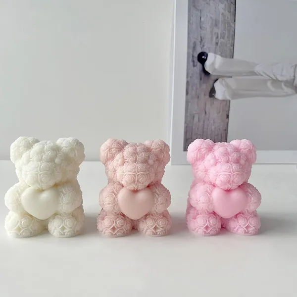 Peaknock_Teddy_bear_Candle_Making_kit_includes_Pillar_soy_wax_A++,_one_food_grade_premium_silicon_teddy_mould_,Wicks__,_Colors,_Wick_holder_and_Fragrances_
